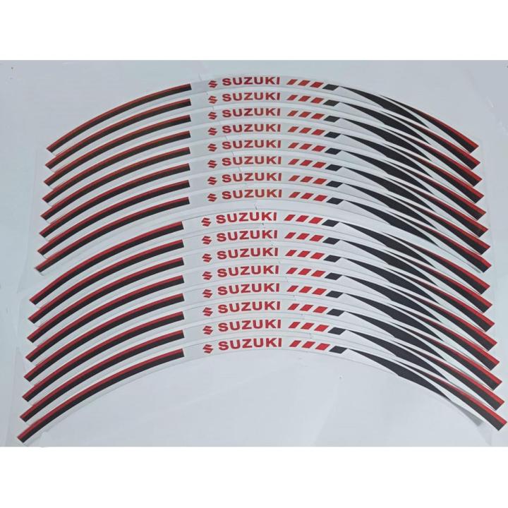 SUZUKY Motor Sports wheel ring decals Reflective sticker rim stripes for Motorcycle
