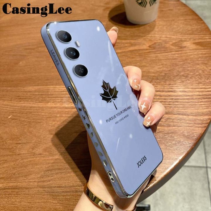 For Realme C65 case Shining Maple Leaf Design soft plating Cover For Realme C65 Back cover Phone cases