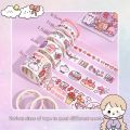 Kawaii 100 Hand Account Stickers Note Gift Box Children's Girl Cute Tape Stickers Cut-free Waterproof Decorative Stickers Set. 