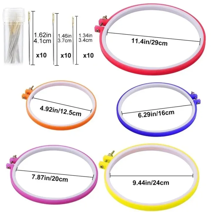KRABALL%2035pcs%20Cross%20Stitch%20Round%20Hoop%20Set%20Embroidery%20Frame%20Hoop%20Ring%20Sewing%20Tools%20With%20Needles%20Needlework%20Tools%20Accessories%20-%20Image%202