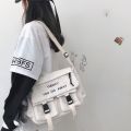South KoreainsLarge Capacity Functional Bag Hong Kong Style Neutral Artistic Street Shooting Shoulder Messenger Bag Male Student Messenger Bag Female.