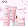LAIKOU Sakura Whitening Skincare Set Cleansing Moisturizing Rejuvenation Cherry Blossoms Skincare Gifts 5pcs. 