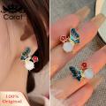 Carat Women Earrings Enamel Oil Painting Butterfly Earrings. 