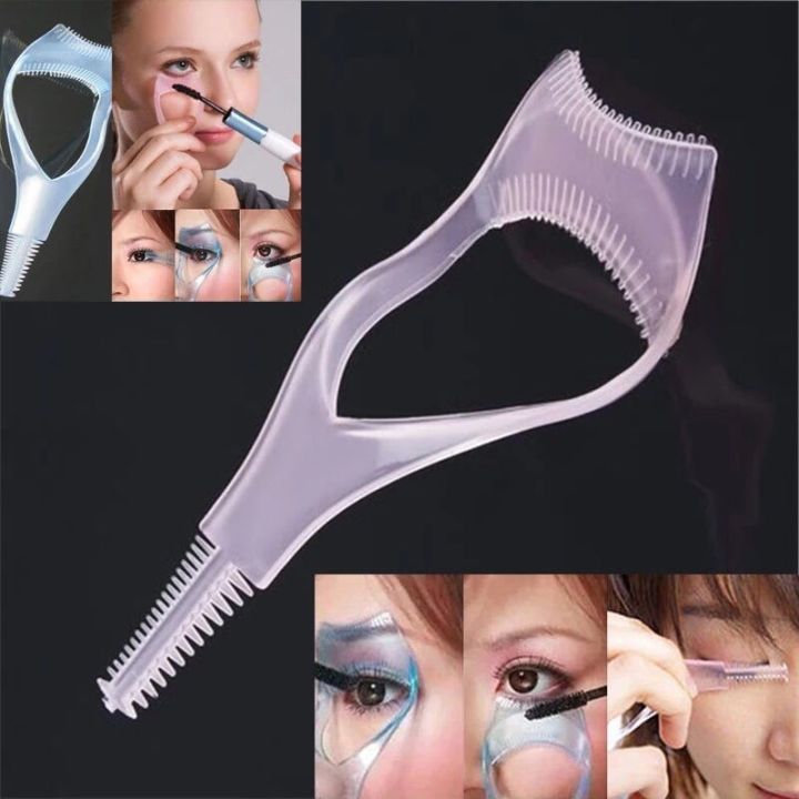 Eyelash Tools 3 in 1 Makeup Mascara Shield Guard Curler Applicator Comb Guide Card Beauty Cosmetic Tool
