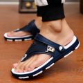 Slippers Men's Sandals Male Bathroom inside and outside Non-Slip Sandals Korean Style Flip Flops Beach Shoes Hole Shoes.