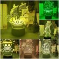 ONE PIECE Anime Night 3D LED Lamp Night Lamp Desktop 7/16 Color Touch Color Chang Light Children Toy Birthday ChristGifts.