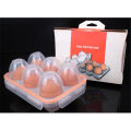 Portable Camping Shockproof and Leakproof 6 Eggs Carrier Container Case Eggs Carrier Holder Egg Storage Box Case - Transparent.