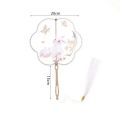 Chinese Style Embroidery Fan Decoration Fans With Ancient Style Long Handle Tassel Chinese Clothing Cheongsam Dance Hand Fan. 