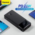 Baseus Bipow 20000mAh 20W Power Bank For Phone Samsung Huawei Type C PD Fast Charging Quick Charge 3.0 USB Powerbank External Battery.