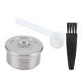 Stainless Steel Reu Coffee Filter Capsule Cup with Spoon Brush Fit for DELTA Q NDIQ7323 Coffee Maker Machine Accessory. 