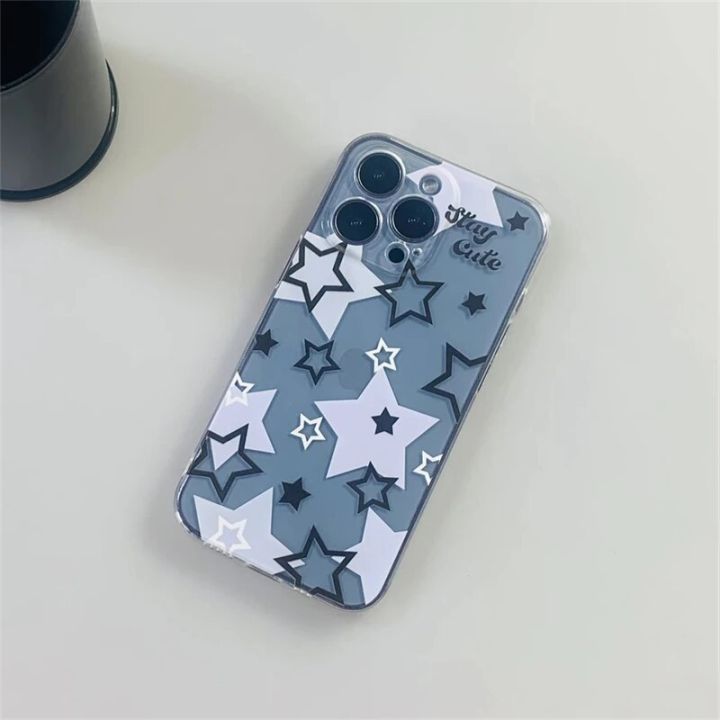Korean%20Cute%20Y2k%20Star%20Transparent%20Phone%20Case%20For%20iPhone%2014%2013%2012%2011%20Pro%20Max%20X%20XR%207%208%20Plus%20SE%203%20Lovely%20Shockproof%20Soft%20Cover%20Funda%20-%20Image%206