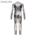 Zawaland Child Robot Costume Punk Front Zipper Zentai Suit Boy Girl 3D Cosplay Party Clothes Catsuit Jumpsuit Festival Outfit.