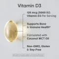 Sports Research Vitamin D3 5000 IU with Coconut MCT Oil - High Potency Vitamin D Supplement for Immune & Bone Support - Non-GMO Verified, Gluten & Soy Free – 125mcg, 30 Liquid Softgels. 