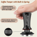 Coffee Espresso Tamper 51mm with WDT Tool Calibrated Spring Loaded, with Silicone Mat, for Espresso Coffee Machine Durable Easy Install Easy to Use.