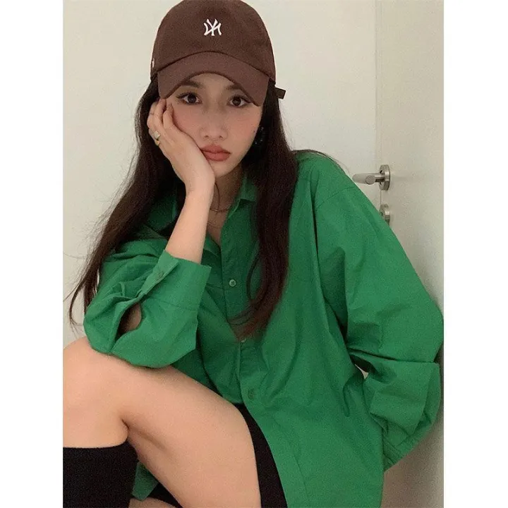 86%20Design%20Sense%20Niche%20Long-Sleeved%20Shirt%202022%20Autumn%20and%20Winter%20Korean%20Style%20POLO%20Collar%20Loose%20Mid-Versatile%20Long%20Sleeve%20Shirt%20Coat%20for%20Women%20-%20Image%203