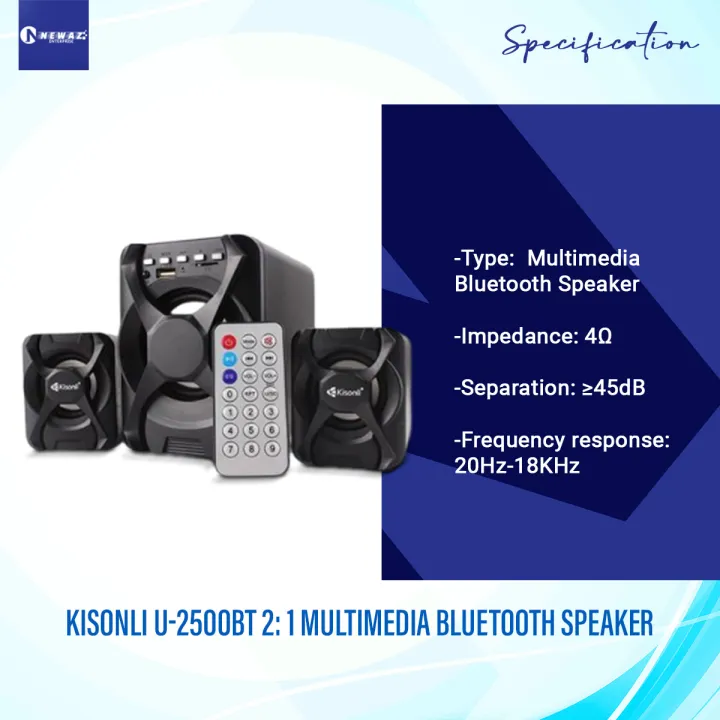 Kisonli U-2500bt 2: 1 Multimedia Bluetooth Speaker Desktop Laptop Home Speaker - Emphasizing Value - Image 3