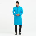 MASCULINE Semi Fit Jacquard Panjabi - Cyan. 