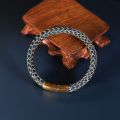 Hand-Woven Couple Advanced Dragon Scale Texture Carrying Strap Finished Product Trendy Bracelet Men's Black Koi Hand-Knitted Rope Bracelet. 