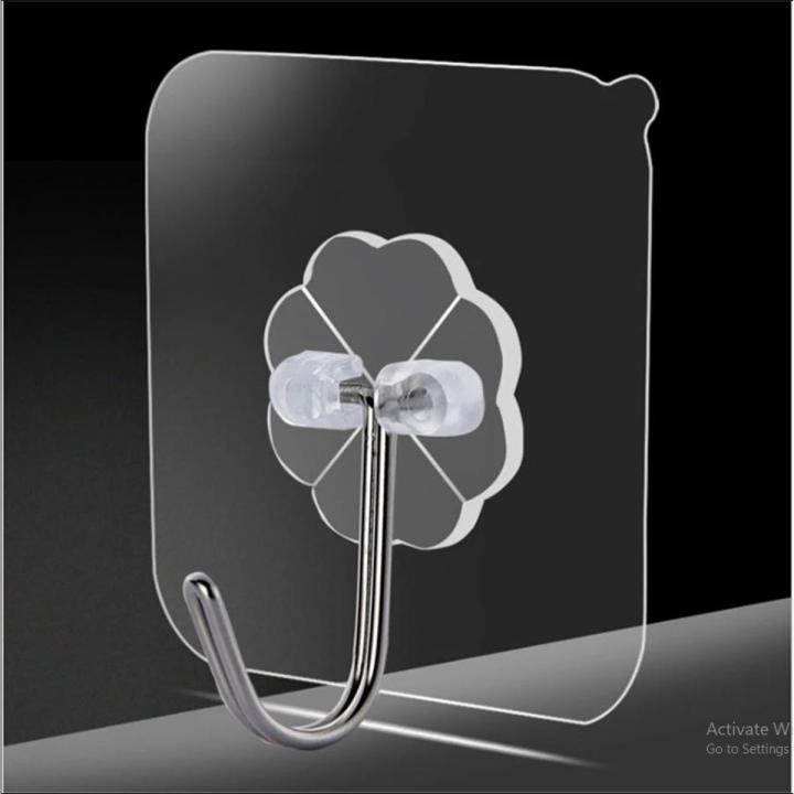 10 pcs Wall Hook Hanger Plastic Wall Hook for kitchen Magic Wall Hook Clip Transparent Strong Self Adhesive Door Wall Hangers Hooks Suction Heavy Load Rack Cup Sucker for Bathroom - Wall Hook