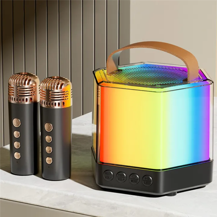 Karaoke%20Machine,Bluetooth%20Portable%20Karaoke%20Speaker%20with%20Bass%20with%20Dazzling%20Lights%20for%20Adults%20and%20Kids%20Microphones%20Durable%20Easy%20Install%20-%20Image%203