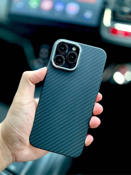 For%20iPhone%20LUXO%20Life%20Carbon%20Fiber%20Texture%20Matte%20Bumper%20Alloy%20Lens%20Wireless%20Charging%20Magsafe%20Case%20-%20Image%204