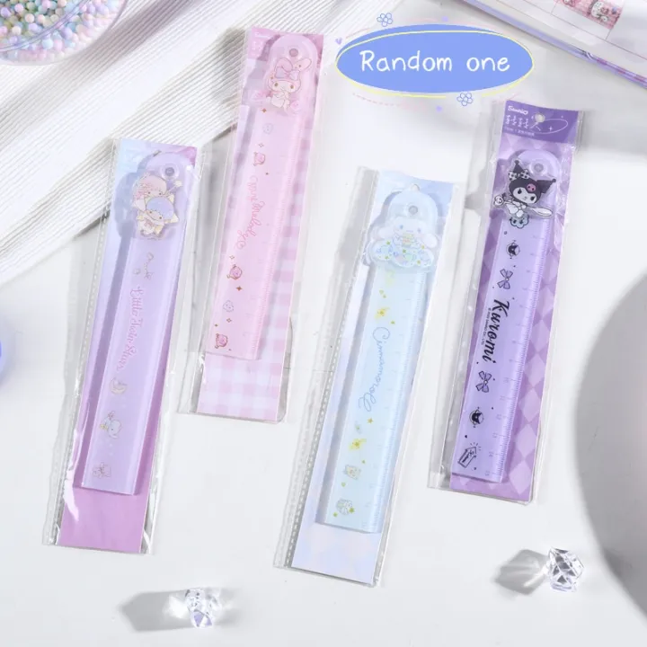 Sanrio%20Funny%20Rotatable%20Ruler%20Kuromi%20Melody%20Cute%20Cartoon%20Straightedge%20Student%20Stationery%20Office%20Equipment%20-%20Image%202