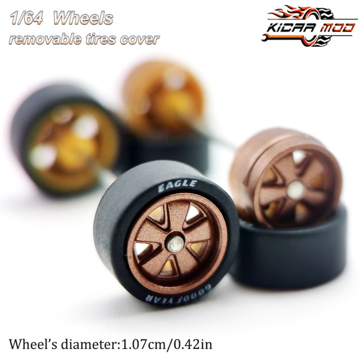 1/64 Wheels with Rubber Tires FUCHS Refitting Parts for Diecast Model Car Hot Wheels Matchbox Tomica D:11mm 1 Set