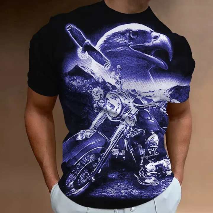 American%20Eagle%20Pattern%20Men'S%20Tees%203D%20Motorcycle%20Printing%20T-Shirt%20Short%20Sleeve%20Retro%20Top%20Summer%20Men's%20Clothing%20Oversized%20Blouse%20-%20Image%206