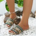 2023 Shoes for Women Summer Basic Women's Slippers High Quality Boho Women Slippers Women Metal Decoration Flat Sandals Zapatos.