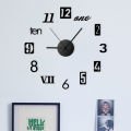 New 3D Roman Numeral Acrylic Mirror Wall Clock Sticker Fashion DIY Clocks Watch Home Decoration Living Room Stickers.