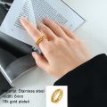 6mm Thick Chunky Chain Ring Cuban Curb Link Stainless Steel Stylish Ring for Women Girls. 