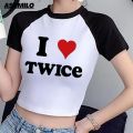 KPOP Twice Summer Harajuku Y2k T-shirt Korean Style T Shirt Women Streetwear Ulzzang Tshirts Crop Top Female Slim Fit Clothes.