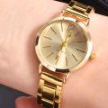 1/5pcs/set Golden Business Quartz Watch Minimalist Fashion Wrist Watch & Faux Pearl Jewelry Set, Gifts For Women Her. 