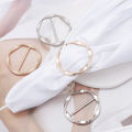 Creative Knot Buckles T-shirt Corner Knotting Artifact Waist Tighting Bottons Geometric Scarf Buckles Clothing Accessories.