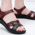 Mom sandals women's summer women's shoes comfortable soft soles for the elderly and grandma non-slip shoes for middle-aged ladies and middle-aged people. 