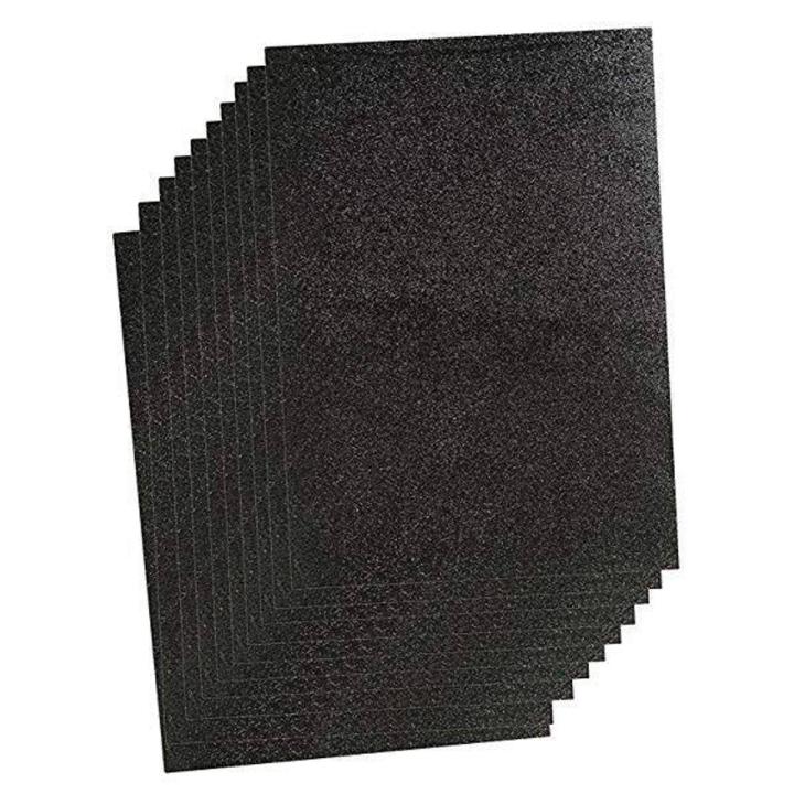 10 pcs Set of Black Glitter Foam Sticker Sheet - A4