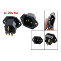 Ac250v 10a 3 needle power socket copper electric bicycle socket computer rice cooker socket. 