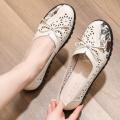 Leather Soft Bottom Mom Shoes Sandals Comfortable Soft Bottom Middle-Aged and Elderly Women's Shoes Closed Toe Elders Grandma Hole Pumps Summer. 