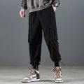 RUPPSHCH Spring And Summer New Men Casual Fashion Solid Color Beamed Straight Cargo Pants Men Trend Multi-cket Pants.