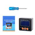 Dual Axis Digital Angle Protractor with Backlight IP65 Waterproof Aluminum Alloy Shell 4*90° Measuring Range Digital Inclinometer.