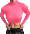 Women's Long Sleeve Turtleneck Crop Tops Fitted Basic T Shirt 2022 Autumn Black Tee Women Streetwear Neon Green Tops PR655G.