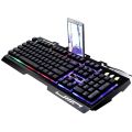 Chasing Light Leopard G700 Keyboard Wired USB Keyboard Laptop Universal Gaming Metal Internet Cafe Luminous Keyboard. 