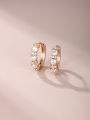 Xuping jewelry manufacturers wholesale fashion alloy earrings Korean niche single-row crystal hoop earring earrings. 