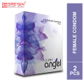Cupid Female Condom Angel Lubricated Condom For Women - 2Pcs Box - Condom (Made In India). 