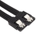 20X 50CM SATA 3.0 III SATA3 7Pin Data Cable 6Gb/S SSD Cables HDD Cord with Nylon Sleeved Premium Version(Black). 