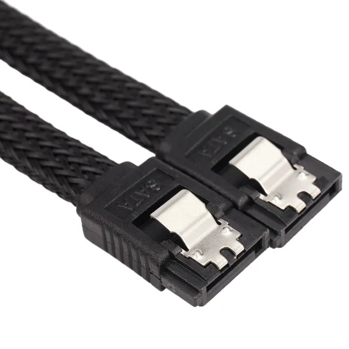 20X%2050CM%20SATA%203.0%20III%20SATA3%207Pin%20Data%20Cable%206Gb/S%20SSD%20Cables%20HDD%20Cord%20with%20Nylon%20Sleeved%20Premium%20Version(Black)%20-%20Image%203