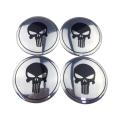 4Pcs/Set for Skull Logo Car Wheel Center Sticker Aluminum Alloy Tire Rim Hub Emblem Decoration for Jeep Mazda Honda Ford Volkswagen KIA Daewoo Lexus Subaru Land Rover. 
