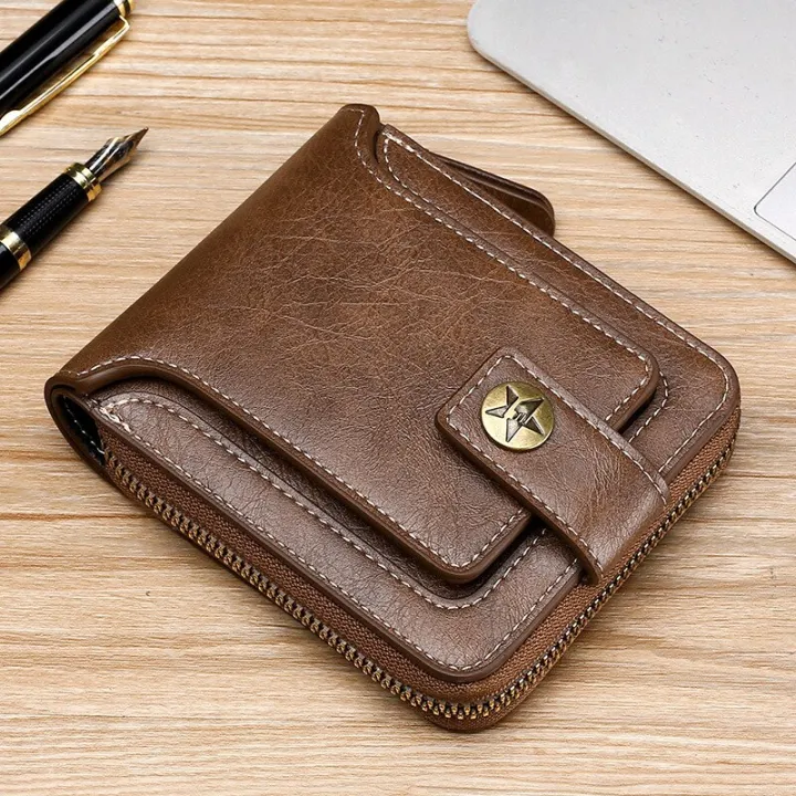 Men's%20small%20classic%20genuine%20leather%20wallet%20men's%20short%20wallet%20with%20buckle%20and%20zipper%20solid%20port%20ville%20clutch%20for%20men%20-%20Image%205