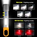Mini Multi-color Flashlight Green/Red/Blue/White COB LED Toch Zoom USB Charging Haning Tent Lamp Hunting Outdoor Fishing Light.