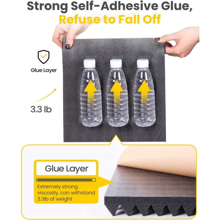24PCS%20Self-Adhesive%20Sound%20Proof%20Foam%20Panels%202x12x12In,Fast%20Expand%20Acoustic%20Panels,%20Pyramid%20Design%20Soundproof%20Wall%20Panels%20-%20Image%205